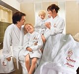 Original "The Royal Family" Marken Bademantel f�r Damen +++ Queen +++ mit Ihrem Namen bestickt, Gr. M, wei�, 100 % Baumwolle, 450 g/qm, im Kimonostyle, Geschenkidee von "TRF"