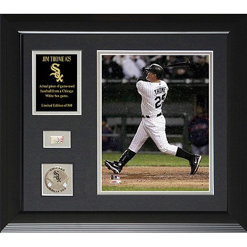 Chicago White Sox Jim Thome Framed 8X10 Photo With Game-Used Baseball Piece & Medallion By Mounted Memories