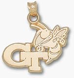 Georgia Tech Yellow Jackets 5/8 GT Buzz Pendant - 10KT Gold Jewelry