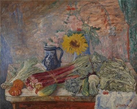 Vintastore Wood Framed Modern Wall Art Decor James Ensor - Flowers And Vegetables 1896 Print On Definition Canvas