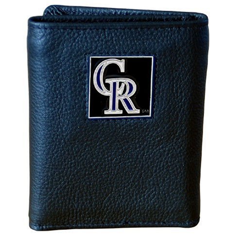 MLB Colorado Rockies Genuine Leather Tri-fold Wallet