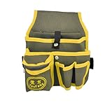 uxcell ツールバッグ　電気技術者用ショルダーバッグ　アーミーグリーン　イエロー　2区画に分け　 ナイロン　キャンバス