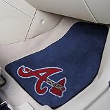 MLB Atlanta Braves Navy Blue 2-Piece Carpet Car Mat Set