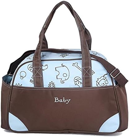 Animal Pattern Printed Waterproof Wear Resistant Baby Nappy Diaper Changing Bag With Mat