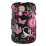 Spot Diamond Rhinestone Pink Butterfly Flower On Black Premium Design Prote ....
