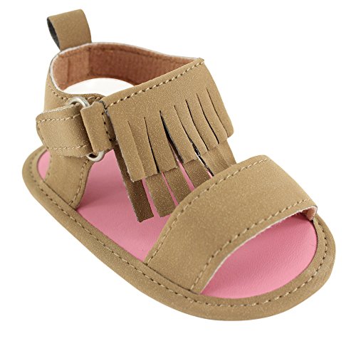 Luvable Friends Girl's Fringe Sandal (Infant), Tan, 6-12 Months M US Infant