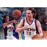 Professionally Framed Steve Nash (Phoenix Suns - Illustration) Sports Poster - 11x17 with RichAndFramous Black Wood Frame
