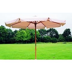 DeLuxe Landhausschirm 300cm rund, Holzgest�nge, cremefarben