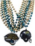 NFL Jacksonville Jaguars Team Medallion, Mini-Helmet and Mardi-Gras Bead Set