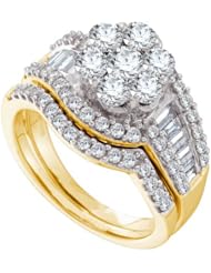 2.00CTW DIAMOND FLOWER BRIDAL SET