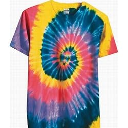 Tie Dye Mania Adult Tie-Dyed Multi-Color Spiral Short Sleeve T-shirt