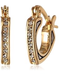 House of Harlow 1960 Modern Tribal Pave Huggie Hoop Earrings