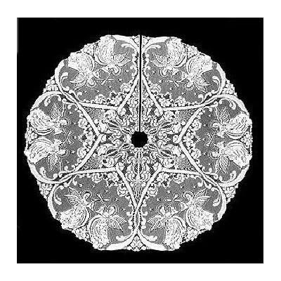 lace pattern with angels christmas tree skirt
