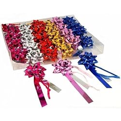 30 Metallic Ribbon Bows Gift Wrap Wrapping Paper 3"