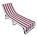 DII Stripe Beach Lounge Chair Towel with Fitted Top Pocket, 26x82, Pink