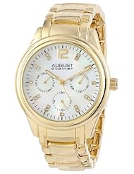 August Steiner Womens AS8076YG Analog Display Japanese Quartz Gold Watch
