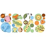 RoomMates RMK2040SCS Jungle Animal Polka Dot Peel and Stick Wall Decals