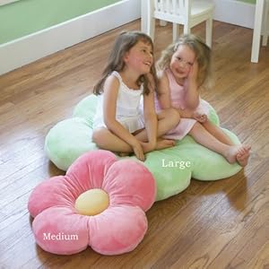 35" Large Green Daisy Flower Pillow Baby Lounger Girls Room & Baby Nursery Floor Pillow Kids Room Decorative Plush Pillow (Free Shipping in U.S)