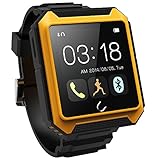 Sourcingbay Uterra Bluetooth Smartwatch Waterproof IPX68 Pedometer IPS Screen for Iphone 6 5 5s Samsung S5 Note 4 Phone Book Sync, Phone Call, SMS, Sleep Monitor, Pedometer Yellow