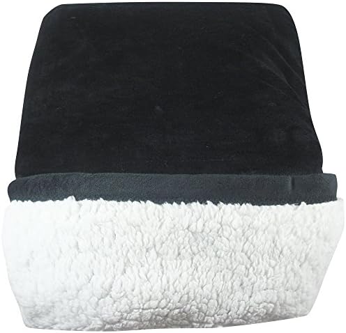 Greeworld Collection Microfiber Velvet Silky Soft Sherpa Blankets Reversible Throw Solid Blanket, Queen Size, Borrego, Navy Blue