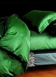 4-pc Beautiful Green Silk Quilt Duvet Cover Bedding Set - King Size