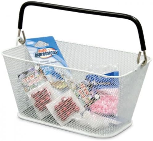 White Mini Wire Mesh Baskets with Rubber Handles