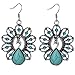 MENGDA Jewelry Peacock Turquoises Pendant Earrings Necklace Set for Womens Girls