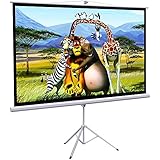 Onebigoutlet&copy; 100" Tripod Portable Projector Projection HD Screen Foldable Stand, 87"x49", 16:9