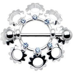 Passion Pink Gem Flower Bouquet Nipple Ring 7/8 Inches 5mm