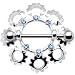 Passion Pink Gem Flower Bouquet Nipple Ring 7/8 Inches 5mm