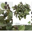 Four 17" Artificial Raspberry Bushes with Raspberry Clusters