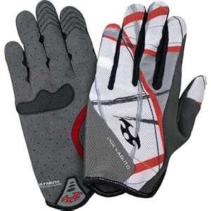 【クリックで詳細表示】OGK KABUTO(オージーケーカブト) PRG-1 [フルフィンガーグローブ] ホワイト/レッド L： スポーツ＆アウトドア