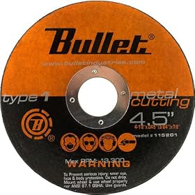 Abrasive Metal Cutting Wheel 4.5 x .045 x 7 8 by Bullet Industries