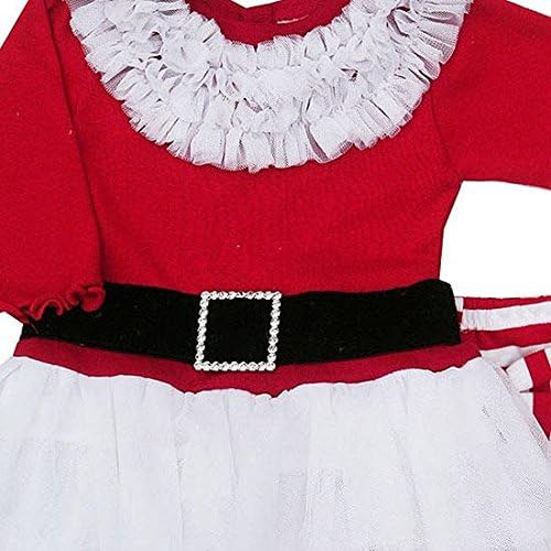 Haute Baby Baby Girls' Infant Red HO-HO-HO Santa Belted Tutu Leggings 2-pc set, 18 Months