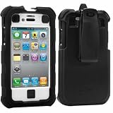 Ballistic HC Series iPhone 4 Universal Case with Belt Clip for AT&T and Verizon iPhone 4 Black and White BULK Packaging
