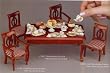 Reutter Porcelain Dollhouse Miniature French Rose Dining Table Setting
