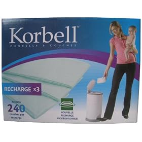 Korbell - KR400DR3B - Poubelles � Couches - Korbell Recharge Maxi - 3 Pack