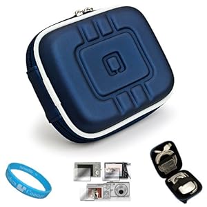 Flip Video Carrying Case for Flip Video Ultra Series Camcorder Flip Ultra + Screen Protector Kit (Eva Blue) + INCLUDES!!! SumacLife Wisdom Courage Wristband