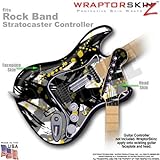 Abstract 02 Yellow WraptorSkinz Skin fits Rock Band Stratocaster Guitar for Nintendo Wii, XBOX 360, 