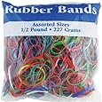 BAZIC Assorted Dimensions 227g/0.5 lbs. Rubber Bands, Multi Color (465-48P)