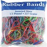 BAZIC Assorted Dimensions 227g/0.5 lbs. Rubber Bands, Multi Color (465-48P)