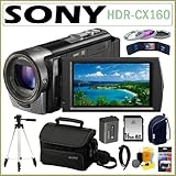 Sony HDR-CX160 1080P High Definition 16GB Handycam Camcorder with Wide Angle G-Lens and 3-inch Touch-Screen + 16GB Accessory Kit