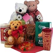 Holiday Gifts Bear Hugs For You Gift Tote of Treats with Plush Teddy Bear