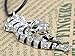 Alilang Silver Tone Clear Crystal Rhinestones Animal Tiger Cord Pendant Necklace