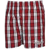 NCAA Houston Rockets Red-White Plaid Historic Embroidered Boxer Shorts (Small)