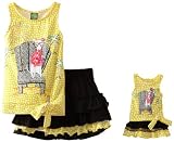 Dollie & Me Girls 2-6X Sleeveless Tie Front Top With Tier Skirt And Matching Doll Garment