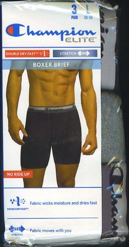 Champion Elite Stretch Boxer Brief No Ride up - Large