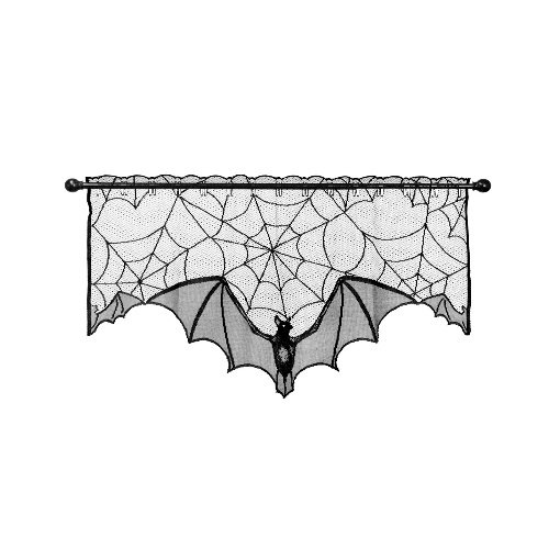 Heritage Lace Creepy Crawly 38-Inch Wide by 22-Inch Drop Swag, Black