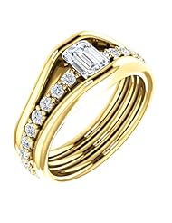 10K Yellow Gold Emerald Cut Diamond Ring -- LIFETIME WARRANTY
