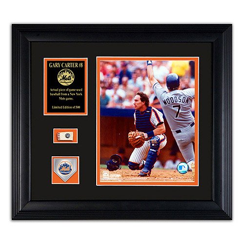Mounted Memories New York Mets Gary Carter 8x10 Framed Photo with Game-Used Baseball Piece & Medallion